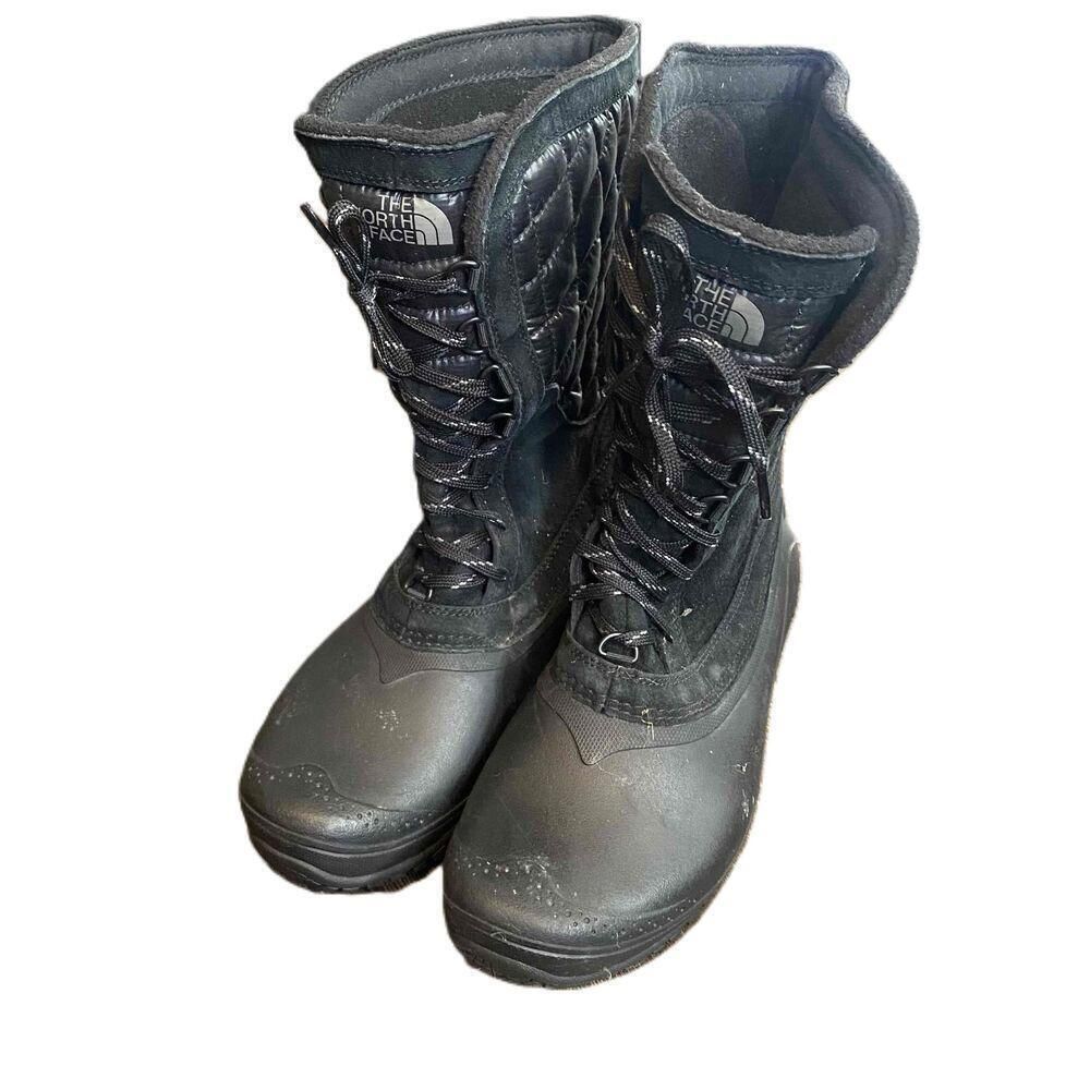 The North Face Womens Black Thermoball Utility Winter Lace Up Insulated …